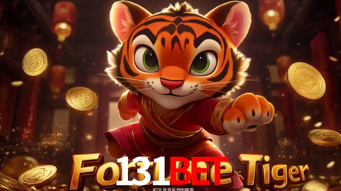O carismático mascote do jogo de slot Fortune Tiger, um tigre fofo em pose de artes marciais, pronto para trazer sorte e multiplicadores de ganhos no cassino online 131BET.